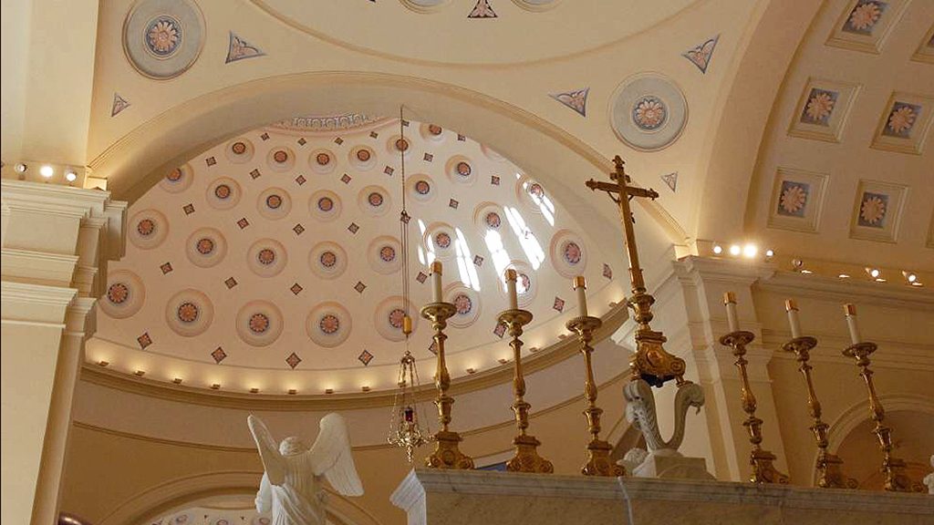 Baltimore basilica dome after plaster restoration
